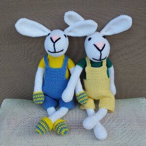 handmade crochet bunny with cap